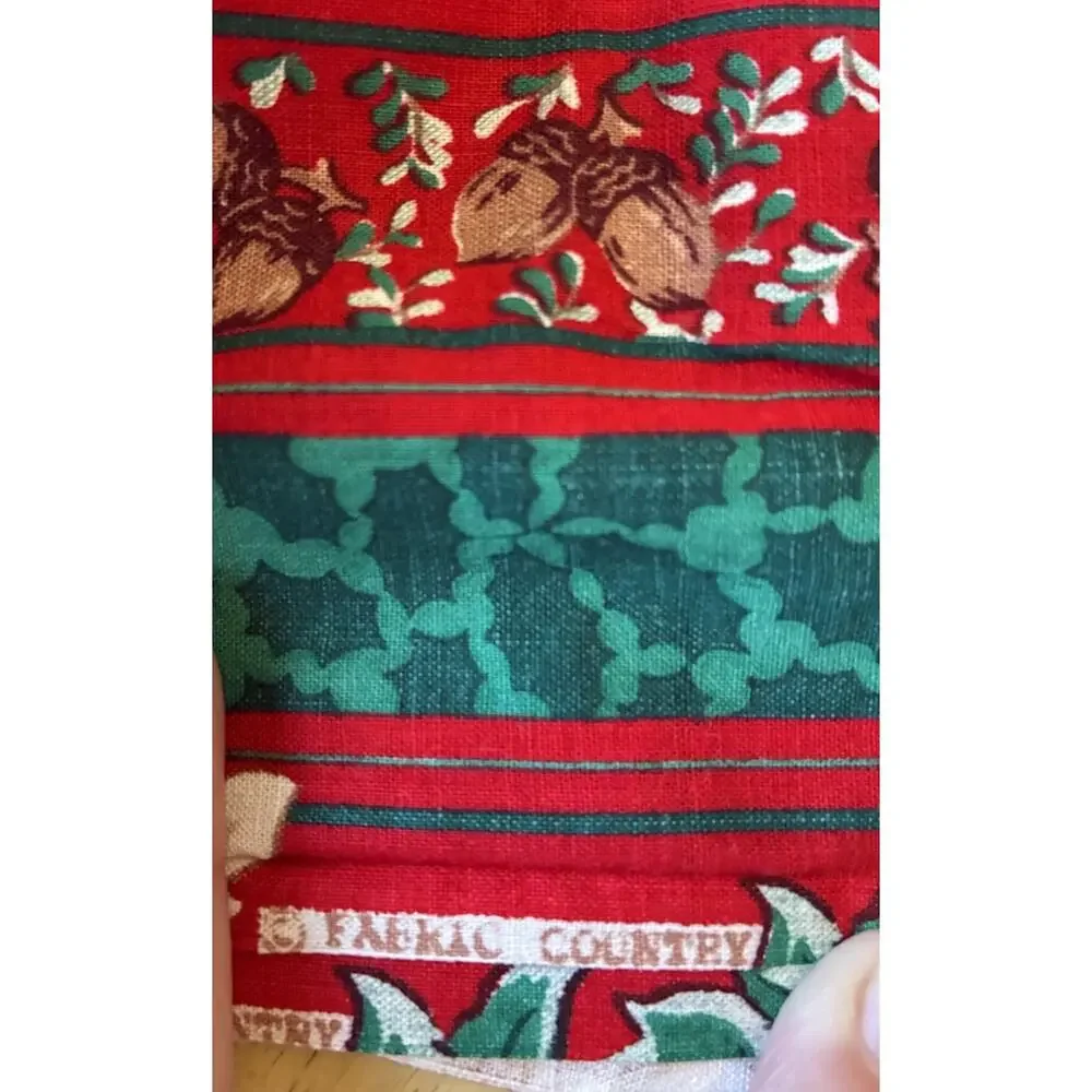 VTG Christmas Fabric Lot Springs Mills Peter Pan Poinsettia Teddy Bear 6 Yds